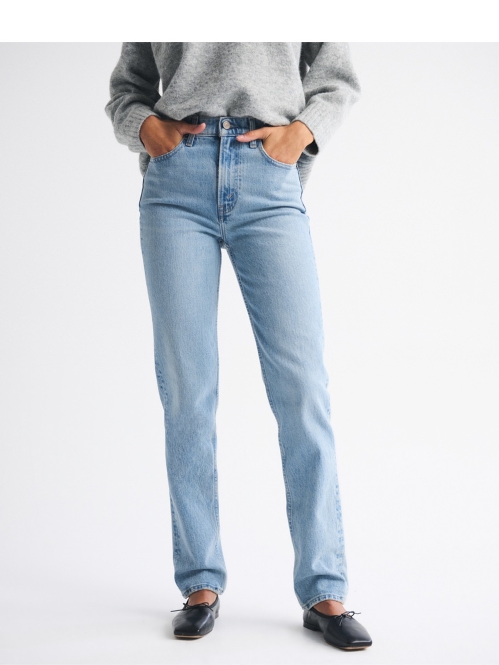 Abercrombie & Fitch Light Blue 90s Straight High-Rise Jeans